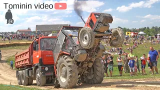 Tractor pulls truck | Traktoriáda Horní Újezd 2023 | Power and wheelie 🚜