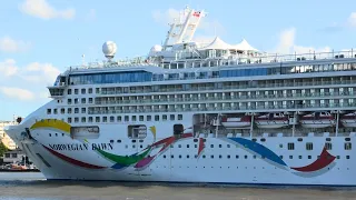 NORWEGIAN DAWN cruise ship departs TILBURY