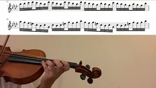 Vivaldi Winter (1st part) violin tutorial/sheet music/close up/performance tempo