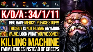 WHEN PUDGE TURN ON FARMING HEROES MODE | OMG PUDGE POS3 29MINS WITH 34KILLS 7500HP | Pudge Official