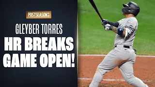 Gleyber Torres smacks 2-run shot to put the Yankees WAY up on Indians in Game 1 of Wild Card round!