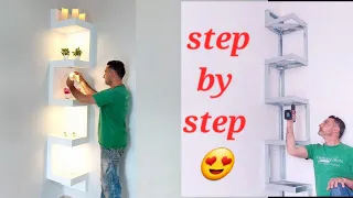 How to make a viewing angle from gypsum board with paint and lighting
