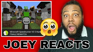 Joey Reacts to Dream Minecraft Speedrunner VS 5 Hunters FINALE REMATCH