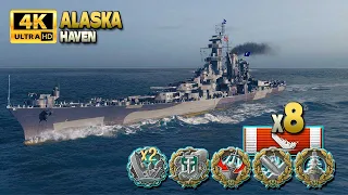 Cruiser Alaska: Excellent game on map Haven - World of Warships