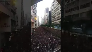 You are watching a time-lapse video of 2 million people marching to protest a bill in Hong Kong.