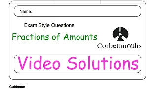 Fraction of Amounts Answers - Corbettmaths