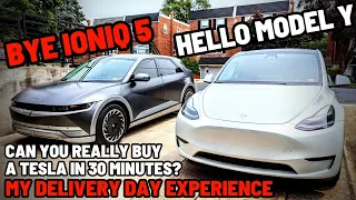 BYE Ioniq 5, We Bought A Tesla Model Y - Delivery Day Experience With Trade In! Done in 30 Minutes?