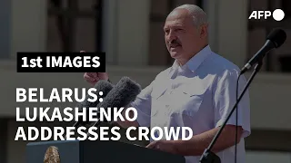 Belarusian president addresses supporters at pro-government rally | AFP