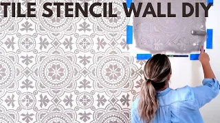 How To Stencil A Wall With A Moroccan Tile Stencil In Under An Hour!
