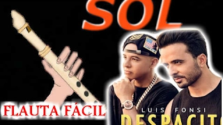 Luis Fonsi - Despacito ft. Daddy Yankee - flauta dulce FÁCIL Tutorial RECORDER