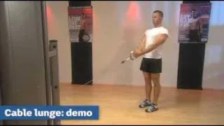 Cable lunge exercise