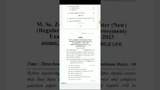 M.Sc. Zoology 4th sem  Animal Behavior and Wildlife Conservation (IGU) may 2023