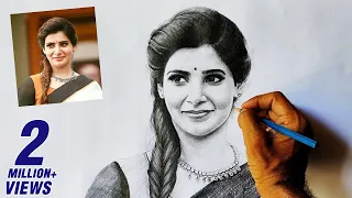 Actress Samantha Pencil Drawing Video | How To Draw | Live Art Chennai