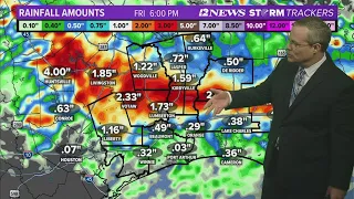 More heavy rain, storms possible Friday