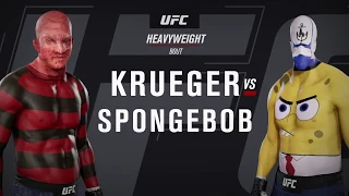 Freddy Krueger vs. SpongeBob (EA Sports UFC 3) - CPU vs. CPU - Crazy UFC 👊🤪