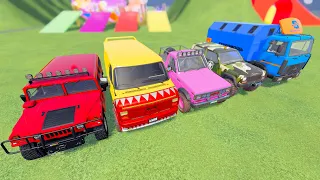 TRANSPORTING COLOR CARS AND TRUCKS, LIZARD, GMC, NISSAN, DACIA, AUDI, CHEVROLET, MERCEDES - FS22