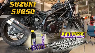 WILL IT BOUNCE?? Hyperpro Suspension Upgrade in a Suzuki SV650X!! - A Day in the Life