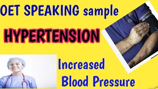 oet SPEAKING ROLEPLAY  Hypertension.Hypertensio OET ROLEPLAY/increased blood pressure.