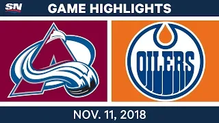 NHL Highlights | Avalanche vs. Oilers – Nov. 11, 2018