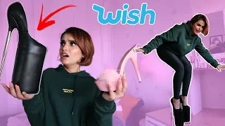 اشتريت اغرب احذية الكعب العالي من موقع wish الصيني | طحت على وجهي😭