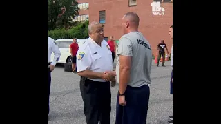 Harrison welcomes recruits on first day at police academy