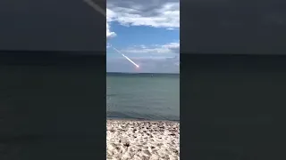 Meteor strike caught on camera in Germany Baltic Sea! 😬 Dam! #shorts #fishing