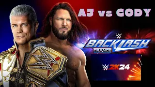 WWE 2K24: Cody Rhodes vs. AJ Styles - Undisputed Championship | Backlash 2024 #wwe2k24 #gameplay