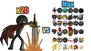 Stick War - 20 Wrathnar Vs All Units Max Population