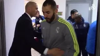 Zidane motivates the Real Madrid squad before our victory in Rome