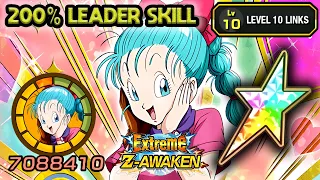 200% LEADER SKILL! 100% EZA PHY BULMA LEVEL 10 LINKS! Dragon Ball Z Dokkan Battle