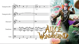 Sheet music | Alice in Wonderland Theme | Brass Quintet (Partitura Quinteto de Bronces) PDF