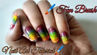 Fan Brush Nail Art Tutorial | Ombre Nails | Happiness Is Nail Art