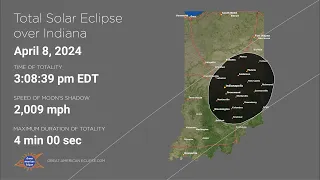 Total Solar Eclipse of April 8, 2024 over Indiana