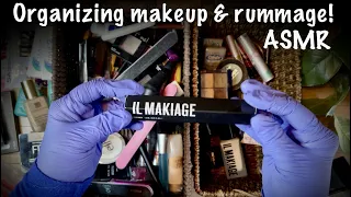 ASMR Makeup Rummaging & Organizing! (No talking) Plastic cases & lid sounds~Looped 1X for length.