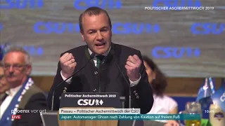 Politischer Aschermittwoch der CSU: Rede von Manfred Weber am 06.03.19