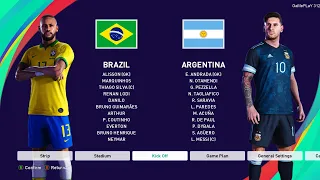 PES 2021 - Brazil vs Argentina - International Match - Neymar vs Messi - eFootball Gameplay PC