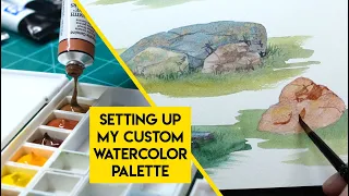 CUSTOM WATERCOLOR PALETTE ✶ Setup, color mixing, painting