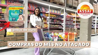 Compras do Mês 🛒 de Outubro para 3 pessoas no atacadista | Gastei MAIS de 850 reais com carnes 🤑