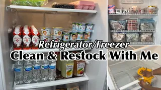 REFRIGERATOR/FREEZER CLEAN & RESTOCK WITH ME|CLEANING & ORGANIZATION MOTIVATION