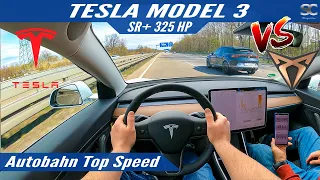 Tesla Model 3 SR+ 325HP (2020) VS CUPRA - Autobahn Top Speed Drive POV