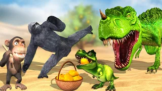 Mango fruits Comedy video || Dinosaur Vs Gorilla fight funny video @MrLavangam