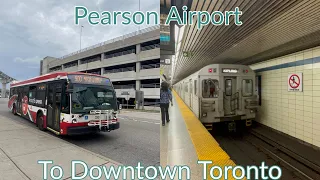 Toronto TTC Bus and Subway Ride From Pearson Airport to Downtown (How-to) 6/24/2023