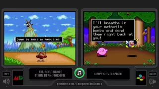 Dr. Robotinik vs Kirby (Sega Genesis vs Snes) Side by Side Comparison