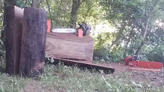 Making A Black Walnut Bench Freehand With A Chainsaw