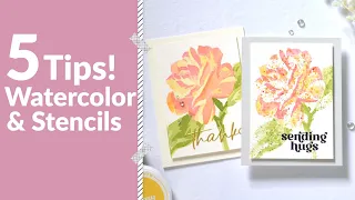 5 Tips & Tricks to Watercolor with Layering Stencils! | Take 2 With Therese