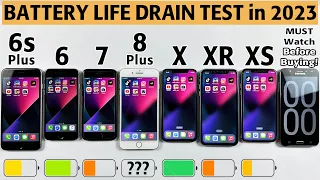 iPhone 6s Plus vs iPhone 6 vs iPhone 7 vs 8 Plus vs X vs XR vs XS Battery Life DRAIN Test in 2023