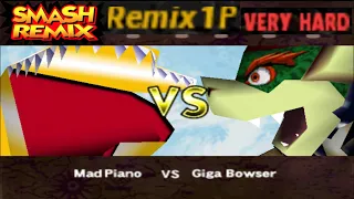 Smash Remix - Classic Mode Remix 1P Gameplay with Mad Piano (VERY HARD)