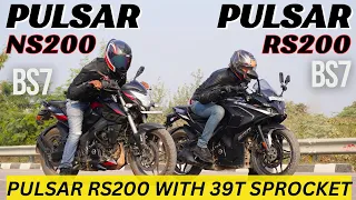 Pulsar RS200 {BS7} With 39T Sprocket vs Pulsar NS200 {BS7} Drag Race | The UP46 Rider |