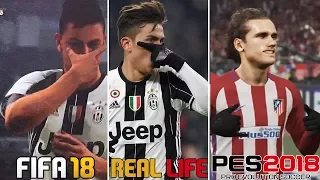 FIFA 18 Vs. PES 2018 New Celebrations | Vs. Real Life Compilation