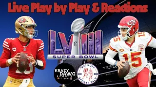 Super Bowl LVIII | San Francisco 49ers vs Kansas City Chiefs| Live Play by Play and Reactions